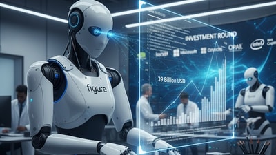 Figure lands $1 billion investment, values itself at $39 billion, and says it aims for robots with human-level smarts. (AI-generated)