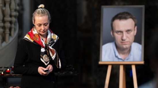 Before Navalny was buried, his wife Yulia Navalnaya said his allies "were able to obtain and securely transfer biological samples of Alexei abroad". (AP)