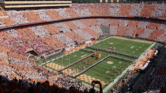 Jeff Comeaux, who was on sick leave, got ‘Coldplayed’ at the Tennessee Volunteers vs Georgia Bulldogs game. (Getty Images via AFP)