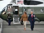 US President Donald Trump and Melania Trump were travelling from UK PM Keir Starmer's Chequers landing zone to London's Stansted Airport. US President Donald Trump and Melania Trump were travelling from UK PM Keir Starmer's Chequers landing zone to London's Stansted Airport.