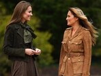 Kate Middleton, Princess of Wales and US First Lady Melania Trump tour the gardens of Frogmore Cottage on the Windsor Estate. Kate Middleton, Princess of Wales and US First Lady Melania Trump tour the gardens of Frogmore Cottage on the Windsor Estate.