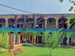 Five classrooms lie unused since 2017-18 as no stairs were ever built; teachers say rains, heat and cold disrupt classes squeezed into tiny spaces. (HT Photo)