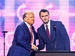 US President Donald Trump and Charlie Kirk.