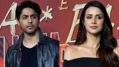 Aryan Khan and his rumoured girlfriend, Larissa Bonesi, attended The Ba***ds of Bollywood event. Aryan Khan and his rumoured girlfriend, Larissa Bonesi, attended The Ba***ds of Bollywood event.