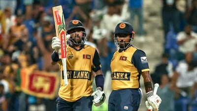 Mendis strung together good partnerships with Kusal Perera, Charith Asalanka, and finally Kamindu Mendis in what was a well-crafted chase by the Sri Lankan batters. (AFP) Mendis strung together good partnerships with Kusal Perera, Charith Asalanka, and finally Kamindu Mendis in what was a well-crafted chase by the Sri Lankan batters. (AFP)