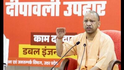 Chief minister Yogi Adityanath addresses a press conference on ‘Next Gen GST’ at his official residence, in Lucknow on Thursday. (@CMOfficeUP X/ANI Photo) Chief minister Yogi Adityanath addresses a press conference on ‘Next Gen GST’ at his official residence, in Lucknow on Thursday. (@CMOfficeUP X/ANI Photo)