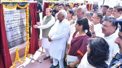 Haryana tourism minister Arvind Sharma inaugurating a project for the restoration and beautification of 20 state-protected heritage sites located in Narnaul-Mahendragarh, Kaithal, Jind, Bhiwani, Gurugram, Faridabad, Palwal, and Nuh under the “sewa pakhwada” campaign in Narnaul on Thursday. (Sourced: X)