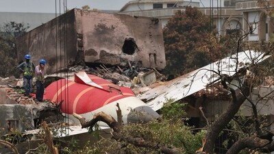 Wreckage of an Air India aircraft, bound for London's Gatwick Airport, which crashed during take-off from an airport in Ahmedabad (REUTERS)