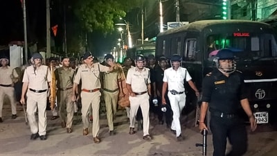 Policemen, already present at the spot to avert any untoward incident, tried to shield the headmaster from the mob and finally managed to take him away (PTI/ Representative)