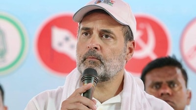 Leader of Opposition in the Lok Sabha and Congress leader Rahul Gandhi addressing a press conference in Bihar.