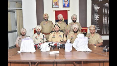 Two women, including a government schoolteacher, were among six people held for trafficking drugs in two separate operations. A total of 9.066kg of heroin was seized from them, said Punjab director general of police Gaurav Yadav. Two women, including a government schoolteacher, were among six people held for trafficking drugs in two separate operations. A total of 9.066kg of heroin was seized from them, said Punjab director general of police Gaurav Yadav.