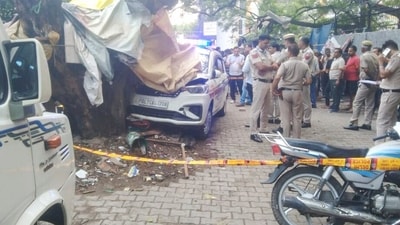 The New Delhi DCP said that whether the driver pressed the accelerator instead of the brake is a matter of investigation. (PTI) The New Delhi DCP said that whether the driver pressed the accelerator instead of the brake is a matter of investigation. (PTI)