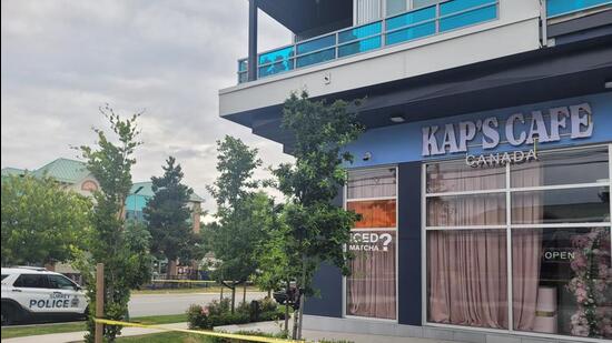Kap’s Cafe in Surrey, British Columbia, Canada which was fired at by unknown persons in July and August this year. (Credit: Sameer Kaushal/NewsDerby)