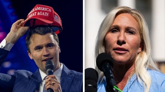 Marjorie Taylor Greene shares last text message between her and Charlie Kirk (REUTERS, Photographer: Graeme Sloan/Bloomberg)