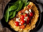 Omelettes are a protein-packed breakfast option; try adding veggies like cherry tomatoes and spinach for extra nutrients. Jessie's favourite is an omelette with cherry tomatoes and feta cheese. (Freepik) Omelettes are a protein-packed breakfast option; try adding veggies like cherry tomatoes and spinach for extra nutrients. Jessie's favourite is an omelette with cherry tomatoes and feta cheese. (Freepik)
