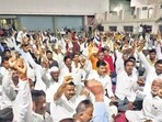 Pune, India - January 27, 2021: Farmers and landowners from six villages in Purandar tehsil where the administration has identified a new site for the proposed airport have formed a coordination committee to oppose land acquisition for the new Purandar airport site. HT PHOTO (Hindustan Times) Pune, India - January 27, 2021: Farmers and landowners from six villages in Purandar tehsil where the administration has identified a new site for the proposed airport have formed a coordination committee to oppose land acquisition for the new Purandar airport site. HT PHOTO (Hindustan Times)