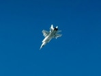 Image released by the Swedish Airforce shows a Russian MIG-31 fighter jet flying above the Baltic sea after violating Estonian air space. 
