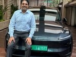 Siddharth Jain with his new Tesla Model Y in Stealth Grey colour. (X/ @JainSiddharth_)