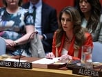 US deputy Middle East envoy Morgan Ortagus speaks during a United Nations Security Council meeting on the situation in Gaza, at UN headquarters in New York on September 18, 2025. US deputy Middle East envoy Morgan Ortagus speaks during a United Nations Security Council meeting on the situation in Gaza, at UN headquarters in New York on September 18, 2025.