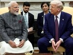 US President Donald Trump meets with Prime Minister Narendra Modi at the White House in Washington in February 