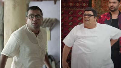 Paresh Rawal (L) played Baburao in Hera Pheri; while Kiku Sharda (R) has parodied that character on The Great Indian Kapil Show.