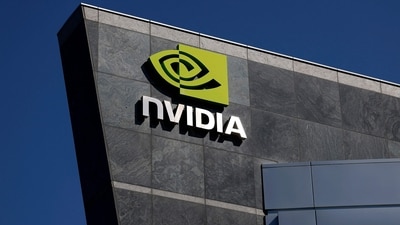 The Nvidia logo is displayed on a building at Nvidia headquarters on August 27, 2025 in Santa Clara (Getty Images via AFP)