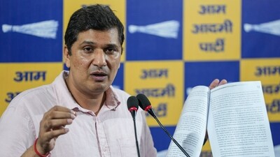 Aam Aadmi Party (AAP) leader Saurabh Bharadwaj made allegations of vote theft in the New Delhi Assembly seat. (PTI) Aam Aadmi Party (AAP) leader Saurabh Bharadwaj made allegations of vote theft in the New Delhi Assembly seat. (PTI)