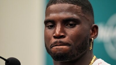 Miami Dolphins' Tyreek Hill talks after an NFL football game. (AP) Miami Dolphins' Tyreek Hill talks after an NFL football game. (AP)