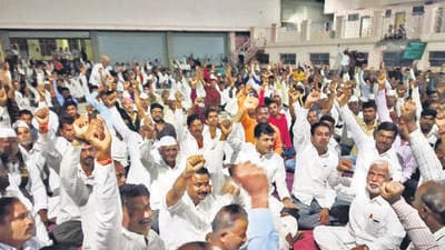 Pune, India - January 27, 2021: Farmers and landowners from six villages in Purandar tehsil where the administration has identified a new site for the proposed airport have formed a coordination committee to oppose land acquisition for the new Purandar airport site. HT PHOTO (Hindustan Times) Pune, India - January 27, 2021: Farmers and landowners from six villages in Purandar tehsil where the administration has identified a new site for the proposed airport have formed a coordination committee to oppose land acquisition for the new Purandar airport site. HT PHOTO (Hindustan Times)