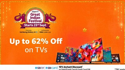 Amazon Great Indian Festival price drop deals on Samsung brand TVs are out before the main sale. Amazon Great Indian Festival price drop deals on Samsung brand TVs are out before the main sale.