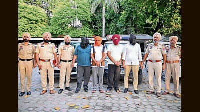 The accused in police custody in Ludhiana on Friday. (HT Photo) The accused in police custody in Ludhiana on Friday. (HT Photo)