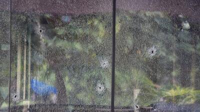 The bullet marks. (Parveen Kumar/HT) The bullet marks. (Parveen Kumar/HT)