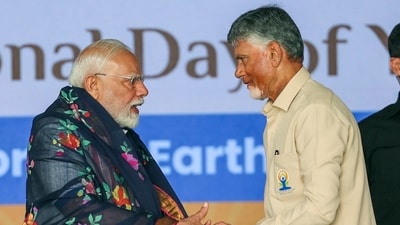 File image: Prime Minister Narendra Modi with Andhra Pradesh chief minister N Chandrababu Naidu during an event. (DPR PMO) File image: Prime Minister Narendra Modi with Andhra Pradesh chief minister N Chandrababu Naidu during an event. (DPR PMO)