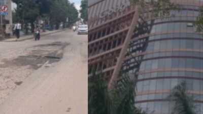 A viral video shared by the Civic Opposition of India on X has highlighted the deteriorating condition of roads and footpaths. (X) A viral video shared by the Civic Opposition of India on X has highlighted the deteriorating condition of roads and footpaths. (X)
