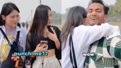 A viral video showed an Indian man making Korean tourists uneasy. (Instagram/jaystreazy ) A viral video showed an Indian man making Korean tourists uneasy. (Instagram/jaystreazy )