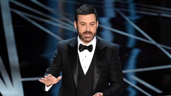 Host Jimmy Kimmel speaks at the Oscars in Los Angeles (Chris Pizzello/Invision/AP)