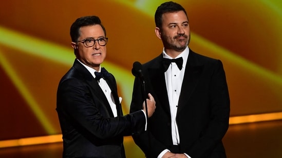 Stephen Colbert said he stands with Jimmy Kimmel. (AFP)