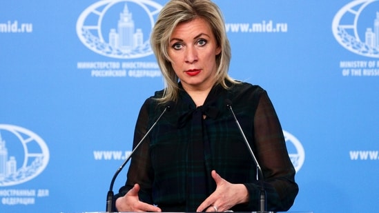 Russian Foreign Ministry spokesperson Maria Zakharova gestures while speaking during the briefing about foreign policy in Moscow. (File Photo/AP)