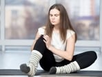 Knee pain is common when exercising. Knee pain is common when exercising.