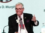 Governor of New Jersey, US, Philip D Murphy speaks during the Public Affairs Forum of India's Annual Conclave, in New Delhi on Friday. 