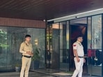 Armed police personnel have been deployed at the office in Sector 45 where four suspected shooters had opened fire at least 30 bulltes said officials. (Parveen Kumar/HT) Armed police personnel have been deployed at the office in Sector 45 where four suspected shooters had opened fire at least 30 bulltes said officials. (Parveen Kumar/HT)