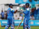 India's Ayush Mhatre and Vaibhav Suryavanshi during a match.