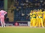 Australia's Ashleigh Gardner and others wait for the third umpire's decision over a DRS review for the wicket of India's Arundhati Reddy. Australia's Ashleigh Gardner and others wait for the third umpire's decision over a DRS review for the wicket of India's Arundhati Reddy.