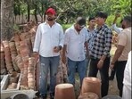 Students at the VC’s residence at MDU, Rohtak, on Friday. Two of them were held on trespassing charges. (HT Photo) Students at the VC’s residence at MDU, Rohtak, on Friday. Two of them were held on trespassing charges. (HT Photo)
