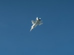 A still photo published by Swedish armed forces that it says shows a Russian mig-31 fighter jet that took part in the violation of Estonian airspace.