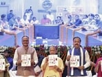 Uttar Pradesh chief minister Yogi Adityanath and other dignitaries at the launch of Mission 5.0 in Lucknow on Saturday. (PTI PHOTO) Uttar Pradesh chief minister Yogi Adityanath and other dignitaries at the launch of Mission 5.0 in Lucknow on Saturday. (PTI PHOTO)