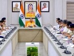 Uttar Pradesh chief minister Yogi Adityanath chairing a review meeting on Friday. (PTI PHOTO) Uttar Pradesh chief minister Yogi Adityanath chairing a review meeting on Friday. (PTI PHOTO)
