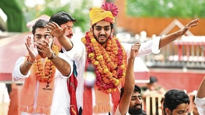 Akhil Bharatiya Vidyarthi Parishad (ABVP)’s Aryan Maan will be the new president of DUSU. (Photo: Sanchit Khanna/ HT)