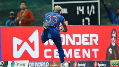 Hardik Pandya's catch helped India bring momentum to their side against Oman (BCCI - X) Hardik Pandya's catch helped India bring momentum to their side against Oman (BCCI - X)
