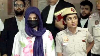 Gaganpreet Makkad in police custody. (PTI) Gaganpreet Makkad in police custody. (PTI)